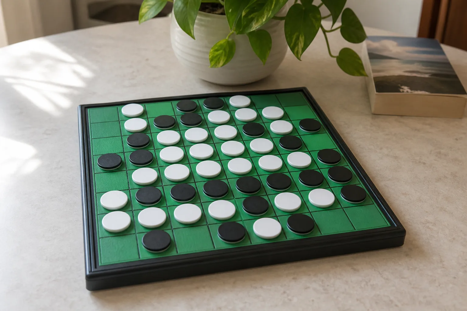 A midgame Reversi position on an online board